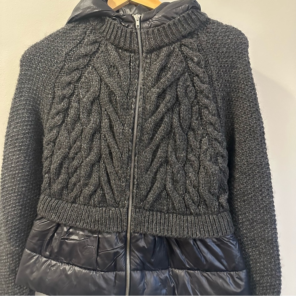 Anatomie Nina Black Knit & Puffer Hooded Jacket XS Utilitycore Quiet Luxury - Picture 4 of 9
